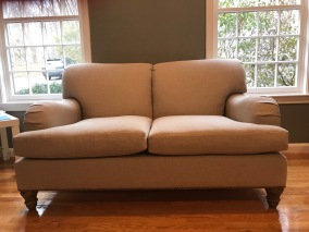 Pure-Upholstery-Chatham-loveseat-Salish-natural-walnut-stain-frontview